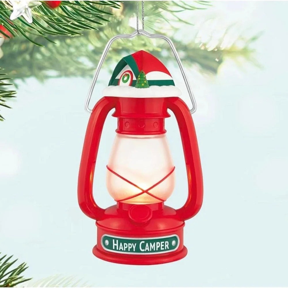 Hallmark Keepsake‎ 2025 Happy Camper Red Lantern Light Up Christmas Ornament NEW